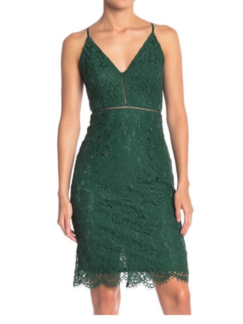 Astr Green Lace Dress